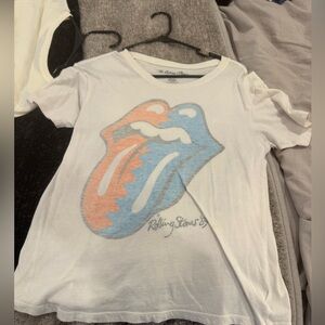 rolling stones xs white/cream tshirt